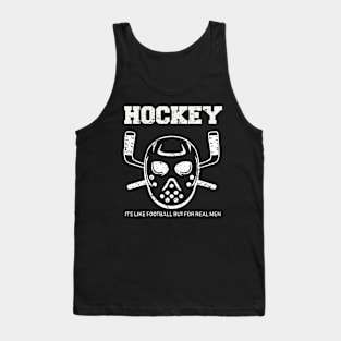 Cool Vintage looking Funny Ice Hockey Vs Football Joke T-Shirt Tank Top